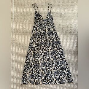 Papermoon Black and Cream Floral Midi Dress